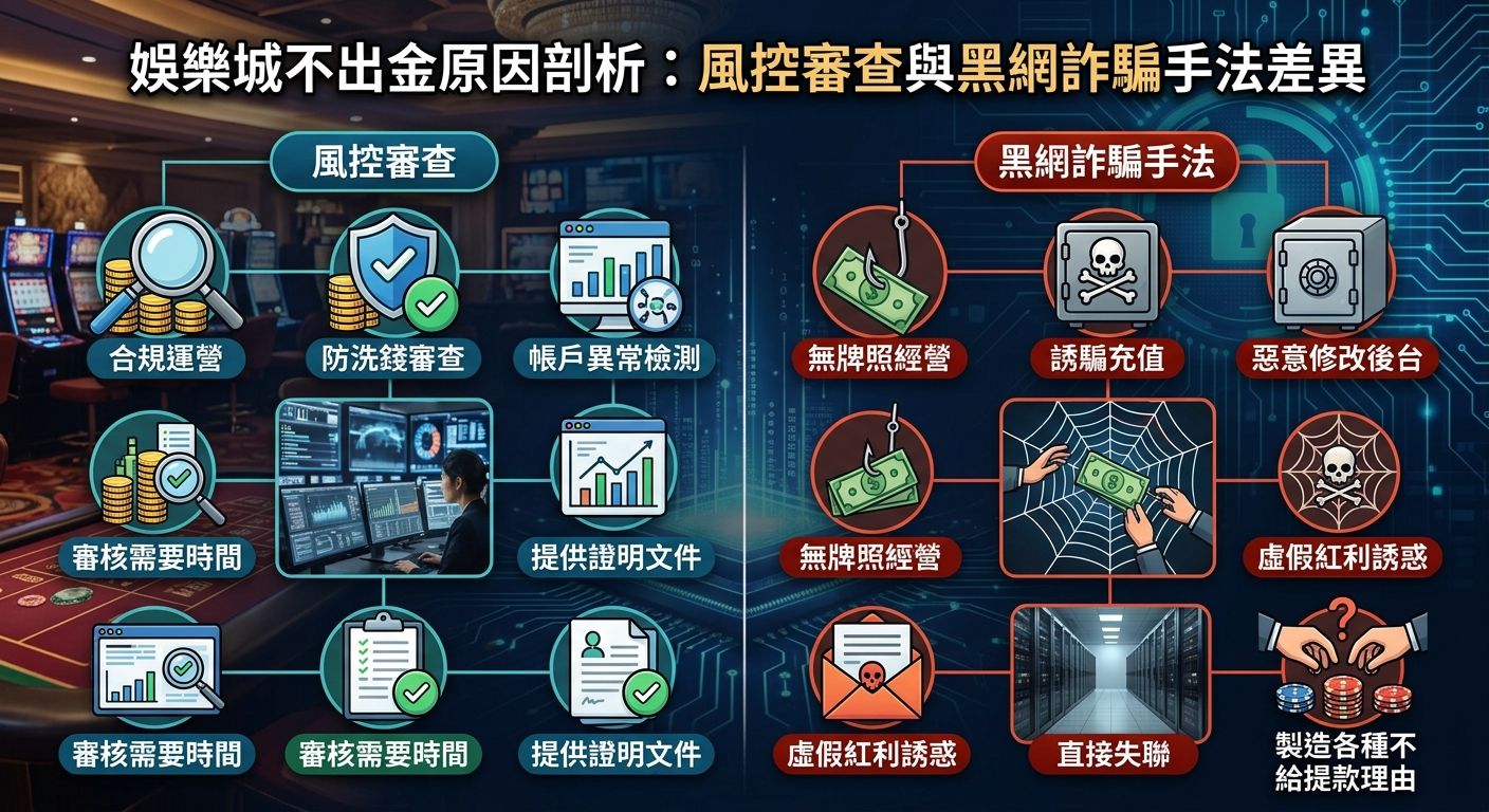 娛樂城不出金原因剖析：風控審查與黑網詐騙手法差異