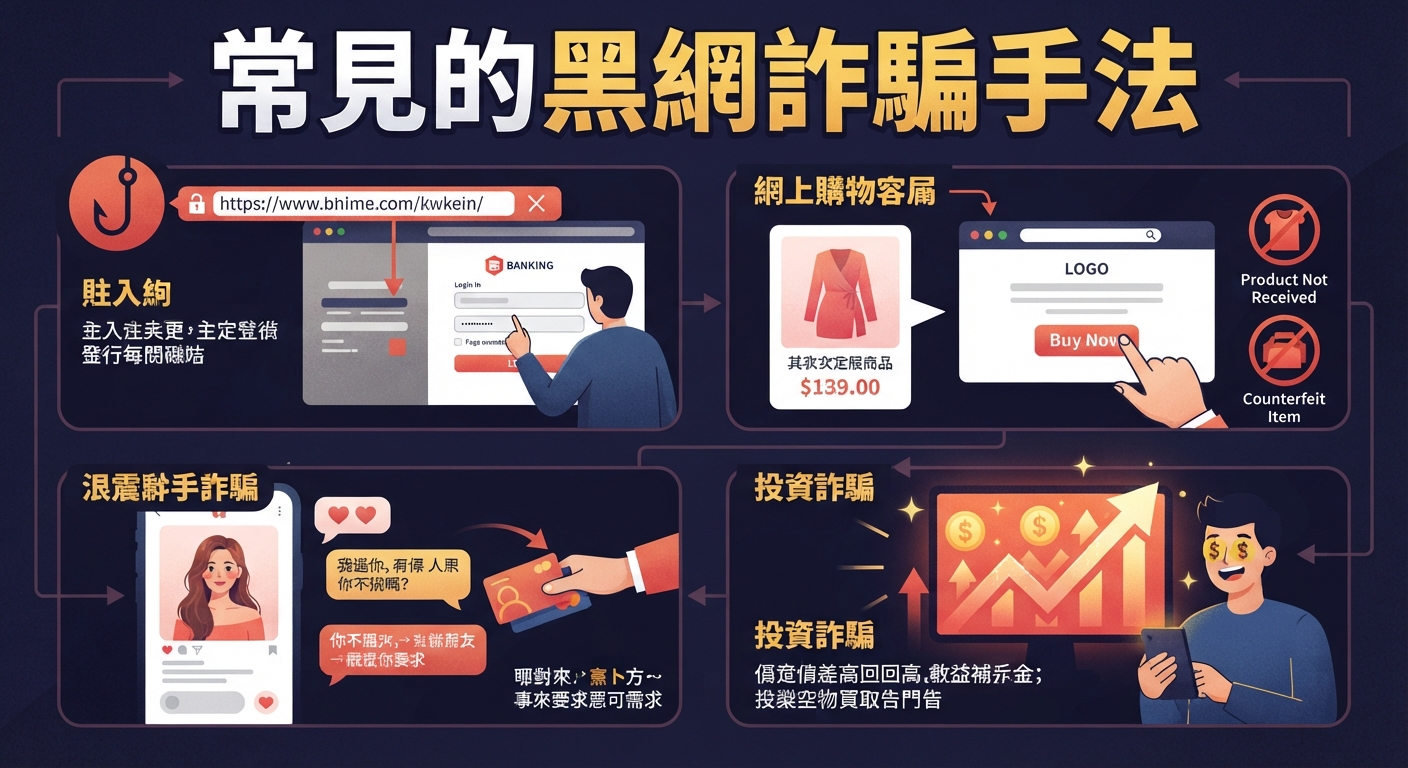 常見的黑網詐騙手法
