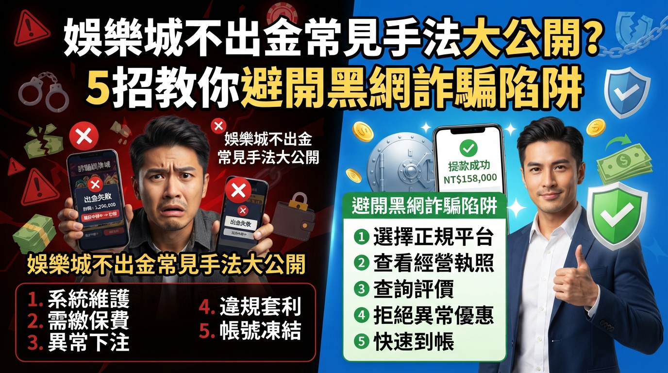 娛樂城不出金常見手法大公開？5招教你避開黑網詐騙陷阱